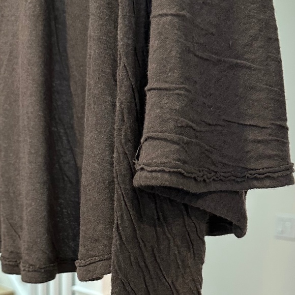 T by Alexander Wang Grey Crinkled Jersey Knit Moto Draping Open Cardigan - Sz M - Picture 10 of 11